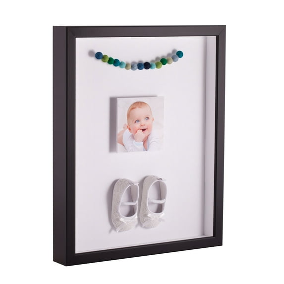 ArtToFrames 10x13 Inch Shadow Box Picture Frame, with a Satin Black Tall 1 Wide Shadowbox frame and Super White Mat Backing (4654)