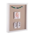 thumbnail image 1 of ArtToFrames 10x13 Inch Shadow Box Picture Frame, with a Satin White 1 Wide Shadowbox frame and Grey Beige Mat Backing (4655), 1 of 7