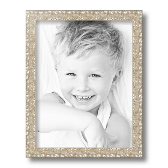 ArtToFrames 10x13 Inch Silver Thin Picture Frame, This Silver Wood Poster Frame is Great for Your Art or Photos, Comes with Regular Glass (4904)