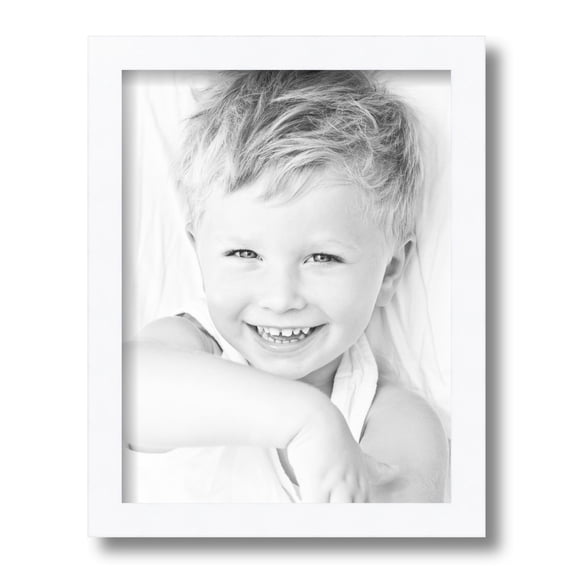 ArtToFrames 10x13" Satin White Picture Frame, White Wood Poster Frame, with Regular Glass and Foam Backing 3/16 inch (FBPL-4655)