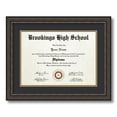 thumbnail image 1 of ArtToFrames 10x14 inch Diploma Frame - Framed in Grey and Black Frame with Black and Gold Mats, Comes with Regular Glass and Sawtooth Hanger for Wall Hanging (D-4448-10x14), 1 of 4