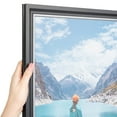 thumbnail image 1 of ArtToFrames 10x19 inch Black Velvet with Silver Picture Frame, Black MDF Poster Frame (4691), 1 of 7