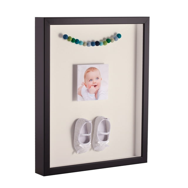 ArtToFrames 10x20 Inch Shadow Box Picture Frame, with a Satin Black Tall 1 Wide Shadowbox frame and Brilliant White Mat Backing (4654)