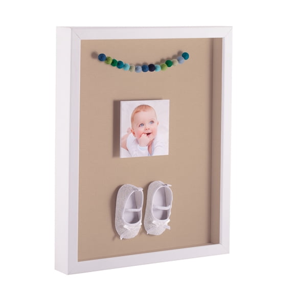 ArtToFrames 10x20 Inch Shadow Box Picture Frame, with a Satin White 1 Wide Shadowbox frame and Scotch Mist Mat Backing (4655)