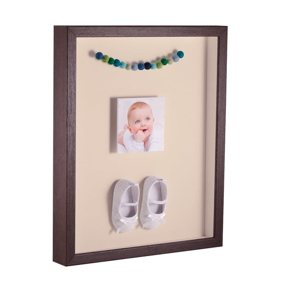 ArtToFrames 10x20 Inch Shadow Box Picture Frame, with a Verlinga Brown 1 Wide Shadowbox frame and Alabaster Mat Backing (4656)