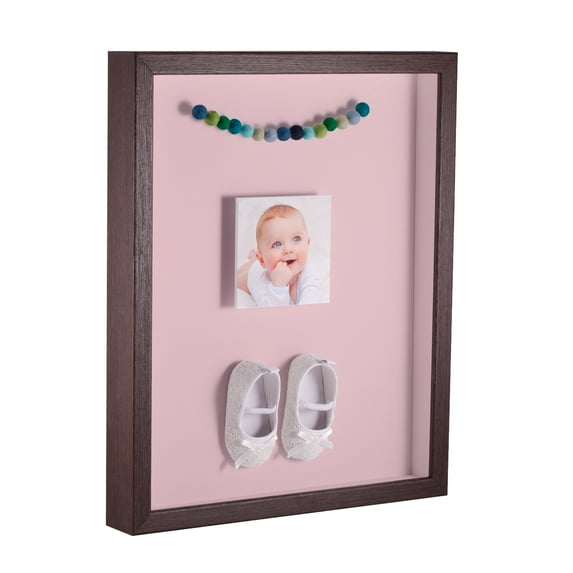 ArtToFrames 10x20 Inch Shadow Box Picture Frame, with a Verlinga Brown 1 Wide Shadowbox frame and Hollyhock Mat Backing (4656)