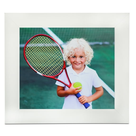ArtToFrames 10x20" White Picture Frame, White MDF Poster Frame, with Regular Glass and Foam Backing 3/16 inch (FBPL-4023)