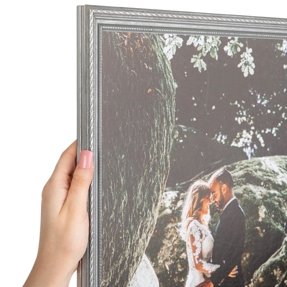 ArtToFrames 10x21 inch Silver Picture Frame, Silver Wood Poster Frame (4319)