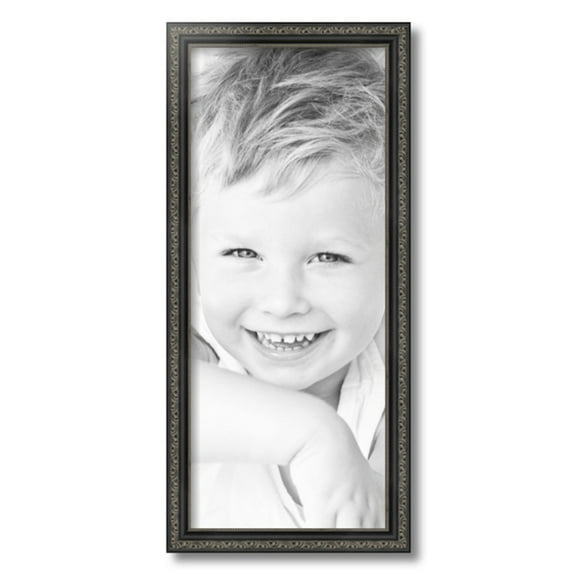 ArtToFrames 10x24 inch Antique Black Picture Frame, Black 10" x 24" Wood Poster Frame (WOM-5106) 1234