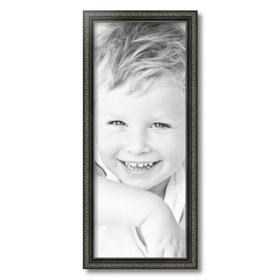 ArtToFrames 10x25 inch Antique Black Picture Frame, Black 10" x 25" Wood Poster Frame (WOM-5106) 1234
