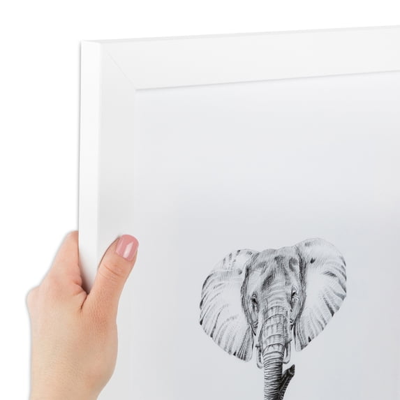 ArtToFrames 10" x 34" White Picture Frame, 10x34 inch White MDF Poster Frame (WOM-3966), Pack