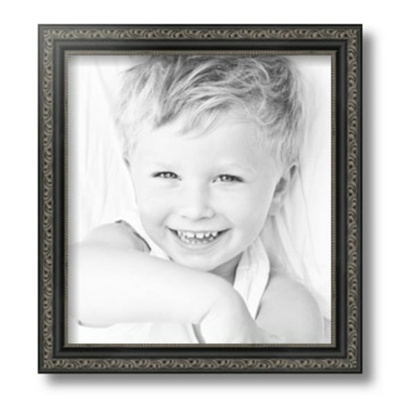 ArtToFrames 11" x 12" Antique Black Picture Frame, 11x12 inch Black Wood Poster Frame (WOM-5106)