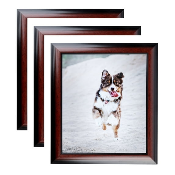 ArtToFrames 11" x 12" Honors Mahogany with Black Picture Frame, 11x12 inch Brown Wood Poster Frame (WOM-5154), 3 Pack