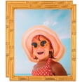 thumbnail image 1 of ArtToFrames 11" x 14" 1" - Gold Bamboo large Picture Frame, 11x14 inch Gold Wood Poster Frame (WOM-4877), 2 Pack, 1 of 8