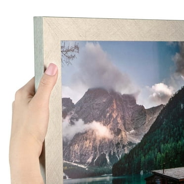 ArtToFrames 11" x 14" Classic Silver Picture Frame, 11x14 inch Gray MDF Poster Frame (WOM-4499)