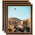 thumbnail image 1 of ArtToFrames 11" x 14" Gold with Burgundy Panel Picture Frame, 11x14 inch Gold Wood Poster Frame (WOM-4758), 3 Pack, 1 of 7