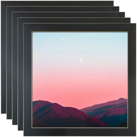ArtToFrames 11" x 16" Raw Edge Black Picture Frame, 11x16 inch Black MDF Poster Frame (WOM-4460), 5 Pack
