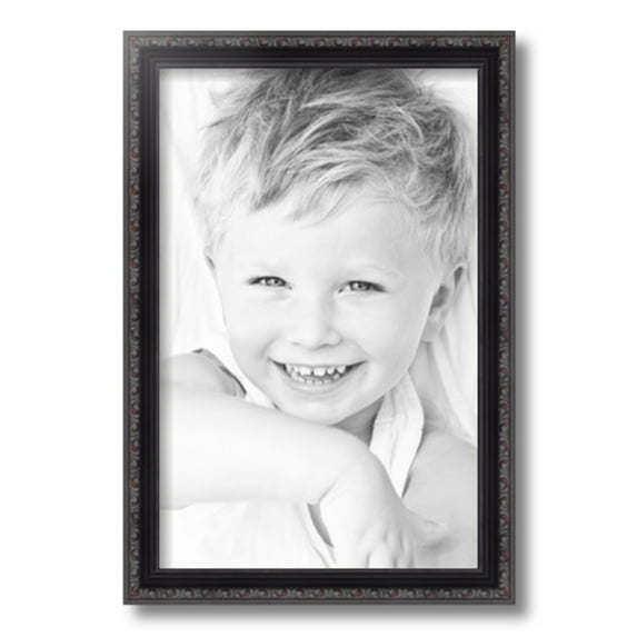 ArtToFrames 11" x 17" Black with Beads Picture Frame, 11x17 inch Black Wood Poster Frame (WOM-4625)