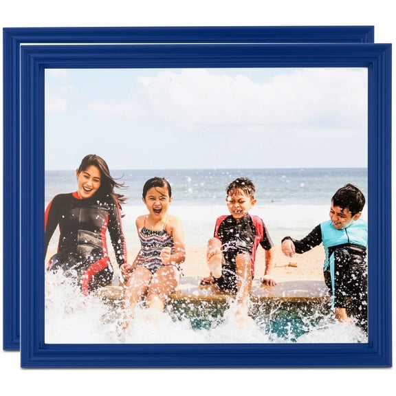 ArtToFrames 11" x 17" Blue Picture Frame, 11x17 inch Blue Wood Poster Frame (WOM-4158), 2 Pack