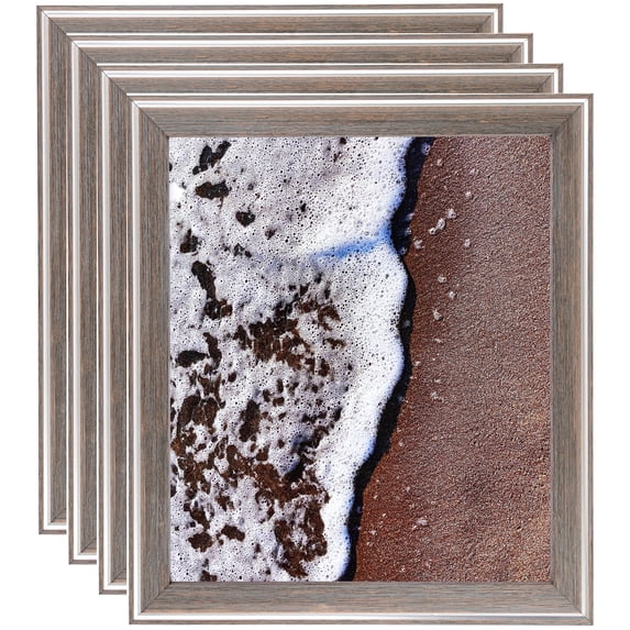 ArtToFrames 11" x 17" Contrast Light Grey Picture Frame, 11x17 inch Gray Wood Poster Frame (WOM-4929), 4 Pack