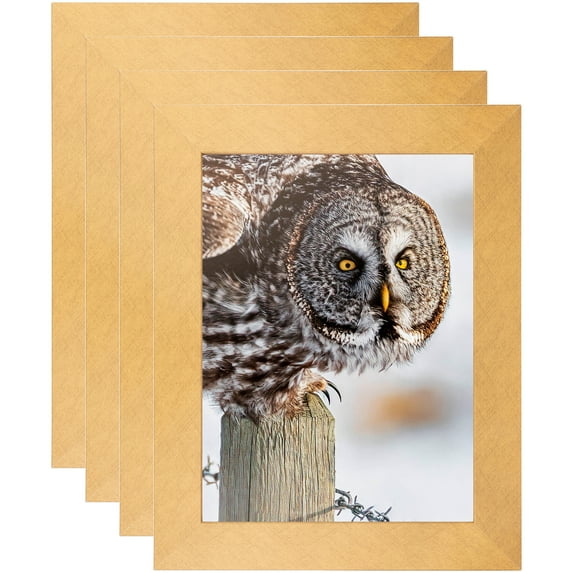 ArtToFrames 11" x 17" Metallic Gold Picture Frame, 11x17 inch Gold MDF Poster Frame (WOM-4500), 4 Pack