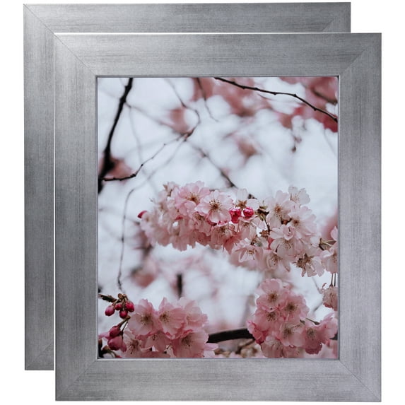 ArtToFrames 11" x 17" Muted Cold Silver Picture Frame, 11x17 inch Silver MDF Poster Frame (WOM-4677), 2 Pack