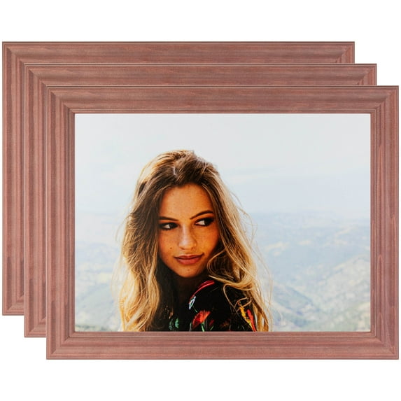 ArtToFrames 11" x 17" Pink Picture Frame, 11x17 inch Pink Wood Poster Frame (WOM-4441), 3 Pack