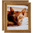 thumbnail image 1 of ArtToFrames 11" x 19" Gold with Green Tones Picture Frame, 11x19 inch Gold Wood Poster Frame (WOM-5079), 2 Pack, 1 of 5