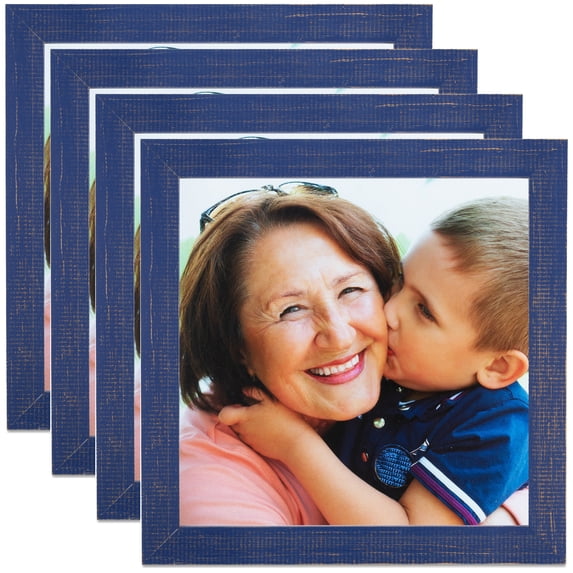 ArtToFrames 11" x 30" Navy Blue Picture Frame, 11x30 inch Blue Wood Poster Frame (WOM-4603), 4 Pack