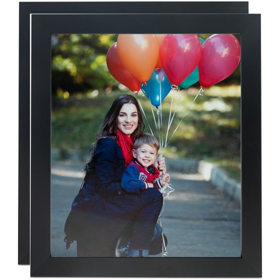ArtToFrames 11" x 40" Black Picture Frame, 11x40 inch Black MDF Poster Frame (WOM-3943), 2 Pack