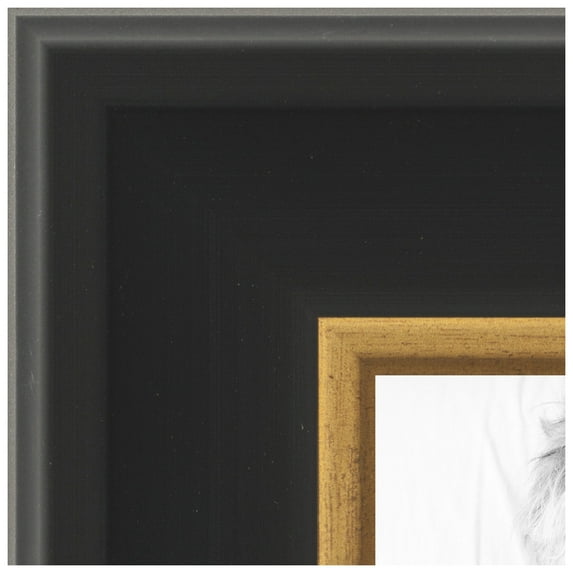 ArtToFrames 11x13 inch Black Velvet with Gold - 2 Picture Frame, Black MDF Poster Frame (4692)