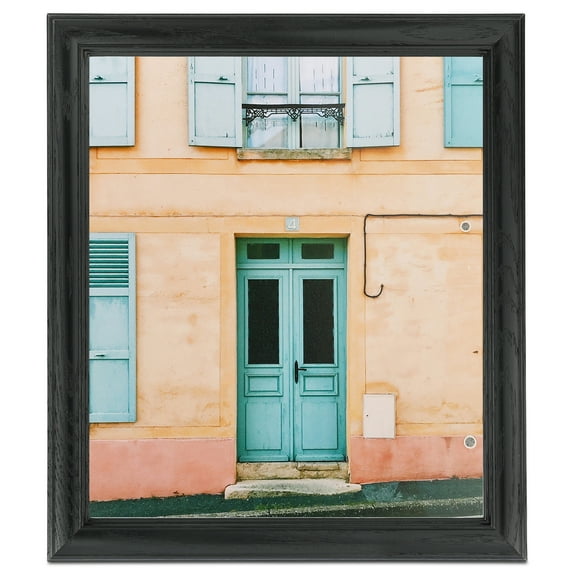 ArtToFrames 11x14" Black Picture Frame, Black Wood Poster Frame, with Regular Glass and Foam Backing 3/16 inch (FBPL-4083)