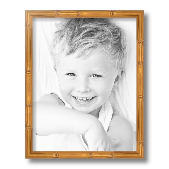 ArtToFrames 11x14 Inch Gold Bamboo Picture Frame, This Multi Wood Poster Frame is Great for Your Art or Photos, Comes with Regular Glass (4875)