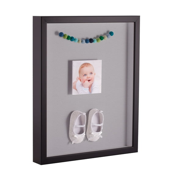 ArtToFrames 11x14 Inch Shadow Box Picture Frame, with a Satin Black Tall 1 Wide Shadowbox frame and TV Grey Mat Backing (4654)