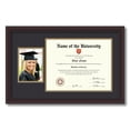 thumbnail image 1 of ArtToFrames 11x14 inch Diploma Frame with  Tassel Opening - Framed in Traditional Cherry with Steps with Black and Gold Mats, Comes with Regular Plexi Glass and Sawtooth Hanger (D-T-4165-11x14), 1 of 4