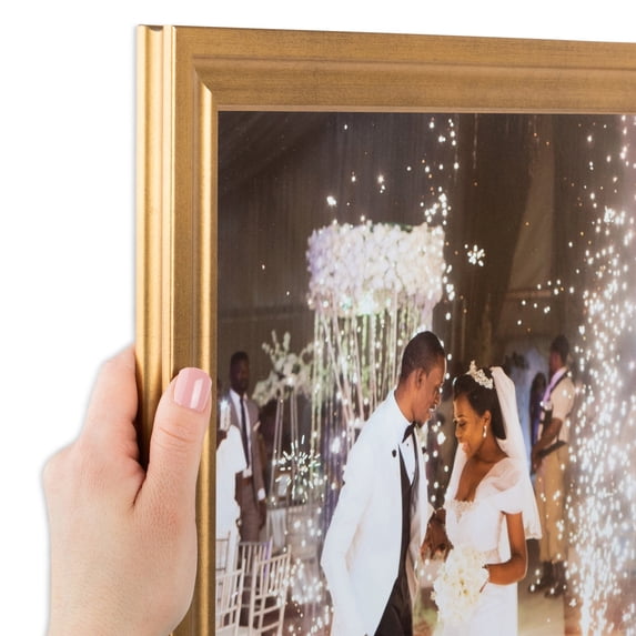 ArtToFrames 11" x 17" Muted Gold Glow Picture Frame, 11x17 inch Gold MDF Poster Frame (WOM-4680), Pack