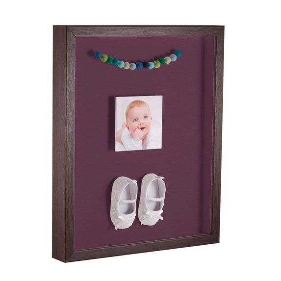 ArtToFrames 11x17 Inch Shadow Box Picture Frame, with a Verlinga Brown 1 Wide Shadowbox frame and Ruby Mat Backing (4656)