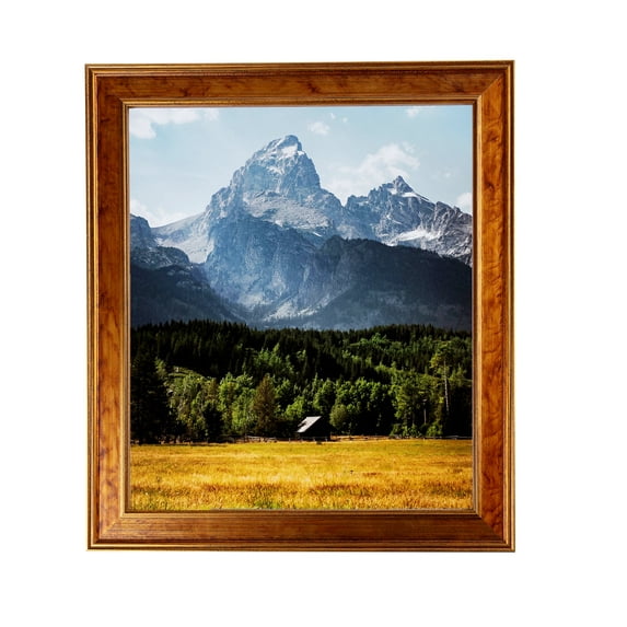 ArtToFrames 11x28" Gold Panel Picture Frame, Multi Wood Poster Frame, with Regular Acrylic and 2 (FBPL-5091)