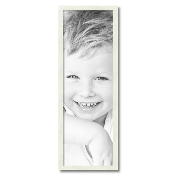 ArtToFrames 11x33" White Picture Frame, White Wood Poster Frame, with Regular Acrylic and 2 (FBPL-5140)