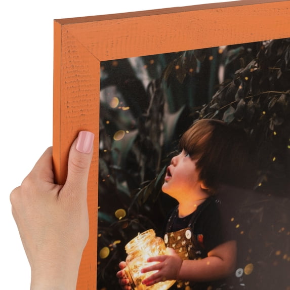 ArtToFrames 11x36 inch Orange Picture Frame, Red Wood Poster Frame (4607)