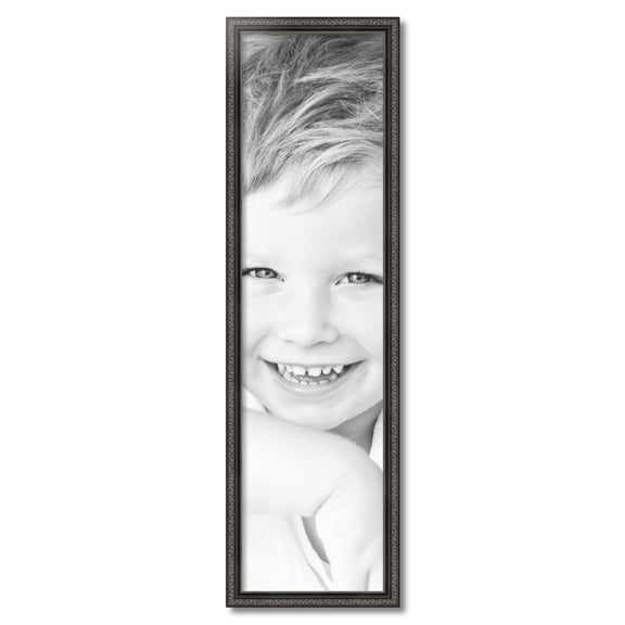 ArtToFrames 11x42 inch Antique Black Picture Frame, Black 11" x 42" Wood Poster Frame (WOM-5106) 1234