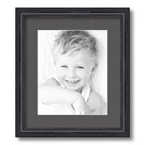 ArtToFrames 12.5x15" Matted Picture Frame with 8.5x11" Single Mat Photo Opening Framed in 1.25" Black Stain on Solid Red Oak and 2" Charcoal Mat (FWM-4083-12.5x15)
