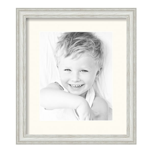 ArtToFrames 12.5x15" Matted Picture Frame with 8.5x11" Single Mat Photo Opening Framed in 1.25" Off White Wash on Ash and 2" Chantilly Mat (FWM-4098-12.5x15)