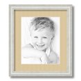 thumbnail image 1 of ArtToFrames 12.5x15 Matted Picture Frame with 8.5x11 Single Mat Photo Opening Framed in 1.25 Off White Wash on Ash and 2 Green Whisper Mat (FWM-4098-12.5x15), 1 of 8