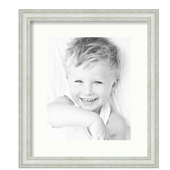 ArtToFrames 12.5x15" Matted Picture Frame with 8.5x11" Single Mat Photo Opening Framed in 1.25" Off White Wash on Ash and 2" Porcelain Mat (FWM-4098-12.5x15)
