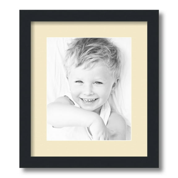 ArtToFrames 12.5x15 Matted Picture Frame with 8.5x11 Single Mat Photo Opening Framed in 1.25 Satin Black and 2 Cream Mat (FWM-3926-12.5x15)