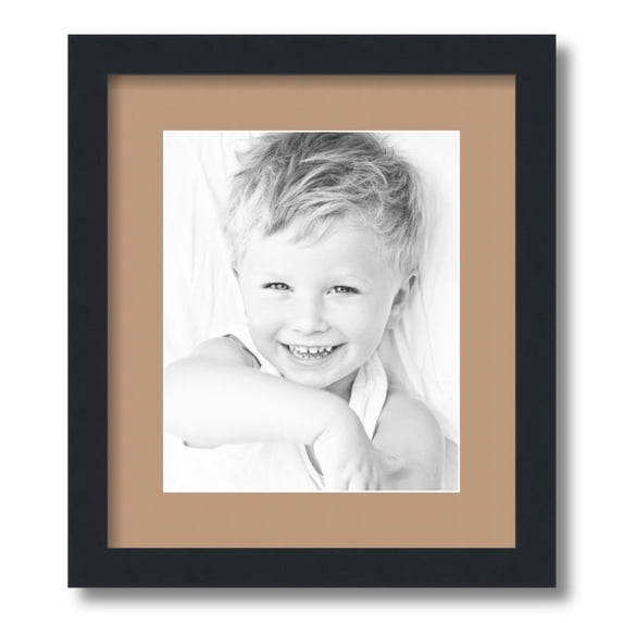 ArtToFrames 12.5x15 Matted Picture Frame with 8.5x11 Single Mat Photo Opening Framed in 1.25 Satin Black and 2 Desert Sand Mat (FWM-3926-12.5x15)
