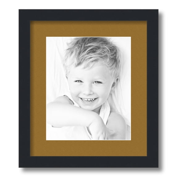 ArtToFrames 12.5x15" Matted Picture Frame with 8.5x11" Single Mat Photo Opening Framed in 1.25" Satin Black and 2" El Dorado Mat (FWM-3926-12.5x15)