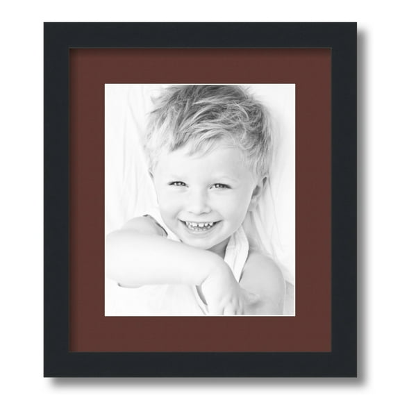 ArtToFrames 12.5x15 Matted Picture Frame with 8.5x11 Single Mat Photo Opening Framed in 1.25 Satin Black and 2 Maroon Mat (FWM-3926-12.5x15)