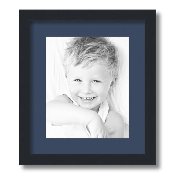 ArtToFrames 12.5x15 Matted Picture Frame with 8.5x11 Single Mat Photo Opening Framed in 1.25 Satin Black and 2 Midnight Blue Mat (FWM-3926-12.5x15)